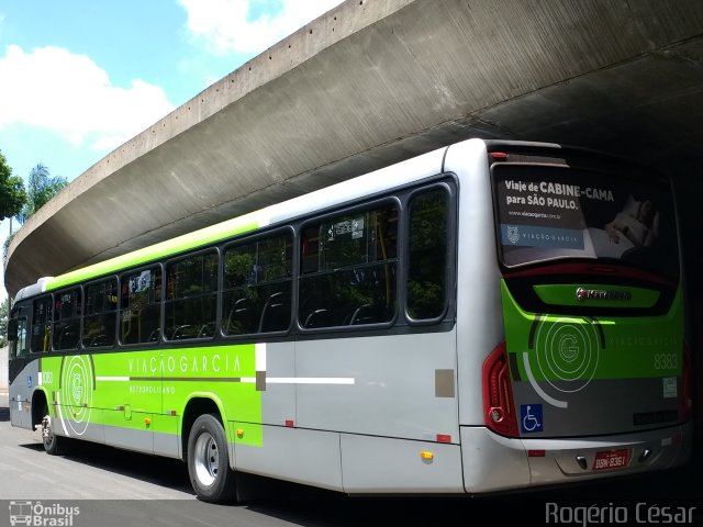 Viação Garcia 8383 na cidade de Londrina, Paraná, Brasil, por Rogério César. ID da foto: 5484621.