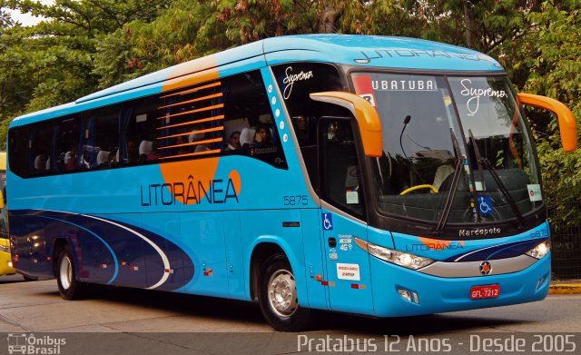 Litorânea Transportes Coletivos 5875 na cidade de São Paulo, São Paulo, Brasil, por Cristiano Soares da Silva. ID da foto: 5537647.