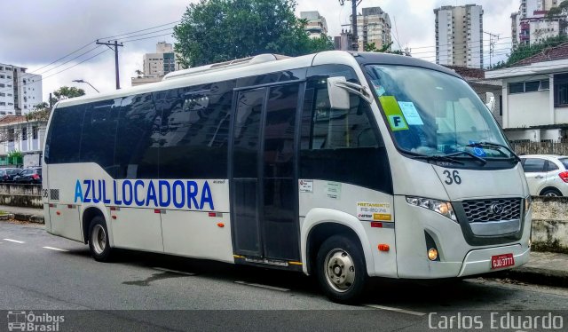 Azul Locadora 36 na cidade de Santos, São Paulo, Brasil, por Carlos Eduardo. Número da foto: #5538756.