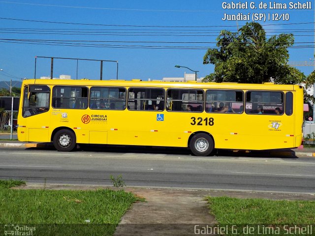 Auto Ônibus Três Irmãos 3218 na cidade de Jundiaí, São Paulo, Brasil, por Gabriel Giacomin de Lima. ID da foto: 5539537.