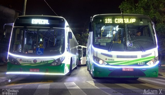 Viação Piracicabana Santos 4321 na cidade de Santos, São Paulo, Brasil, por Adam Xavier Rodrigues Lima. Número da foto: #5563406.