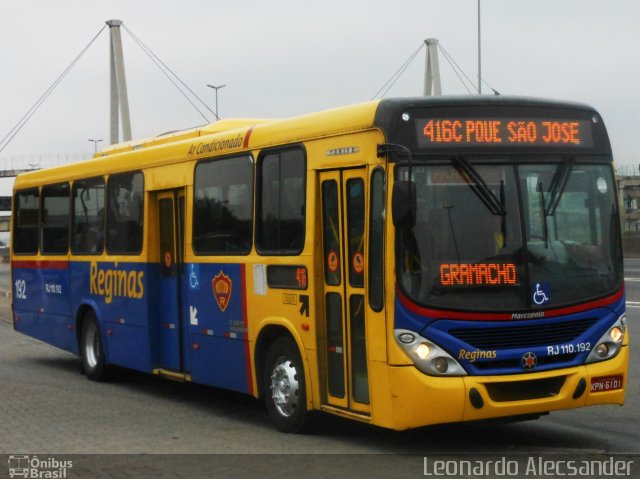 Auto Viação Reginas RJ 110.192 na cidade de Duque de Caxias, Rio de Janeiro, Brasil, por Leonardo Alecsander. Número da foto: #5570581.