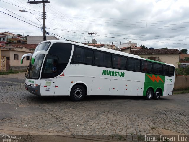 MinasSul - Minastur - Viação Minas Tour 2350 na cidade de Oliveira, Minas Gerais, Brasil, por João César Luz. ID da foto: 5574338.