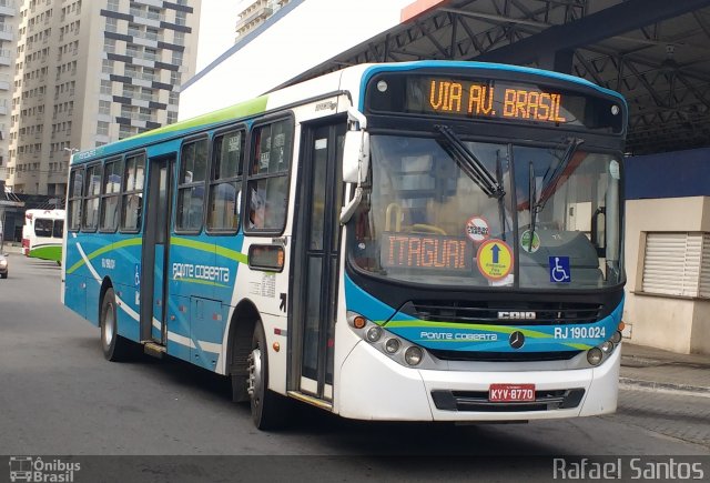 Viação Ponte Coberta RJ 190.024 na cidade de Itaguaí, Rio de Janeiro, Brasil, por Rafael Leonel Jacinto dos Santos. Número da foto: #5576385.