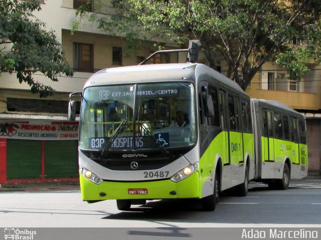 SM Transportes 20487 na cidade de Belo Horizonte, Minas Gerais, Brasil, por Adão Raimundo Marcelino. ID da foto: 5580473.