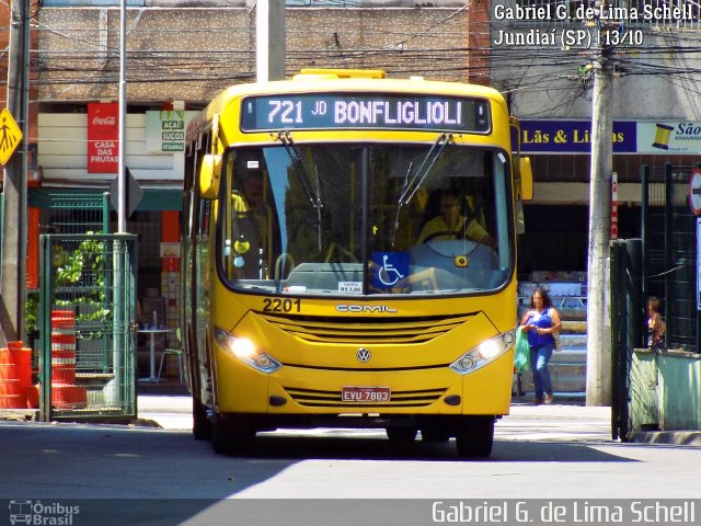 Viação Jundiaiense 2201 na cidade de Jundiaí, São Paulo, Brasil, por Gabriel Giacomin de Lima. Número da foto: #5582277.
