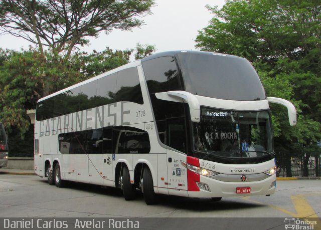 Auto Viação Catarinense 3728 na cidade de São Paulo, São Paulo, Brasil, por Daniel Carlos  Avelar Rocha. Número da foto: #5583842.