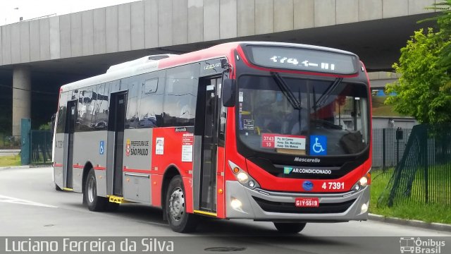Pêssego Transportes 4 7391 na cidade de São Paulo, São Paulo, Brasil, por Luciano Ferreira da Silva. Número da foto: #5585388.