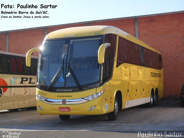 Viação Itapemirim 60607 na cidade de Biguaçu, Santa Catarina, Brasil, por Paulinho Sartor. Número da foto: #5542232.