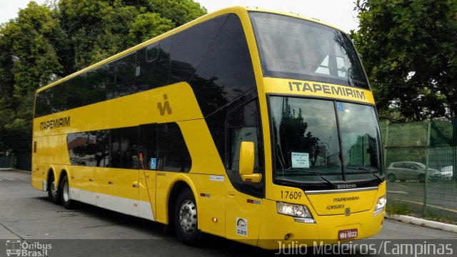 Viação Itapemirim 17609 na cidade de São Paulo, São Paulo, Brasil, por Julio Medeiros. Número da foto: #5541686.