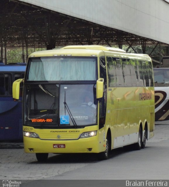 Viação Itapemirim 49039 na cidade de Vitória, Espírito Santo, Brasil, por Braian Ferreira. ID da foto: 5590254.