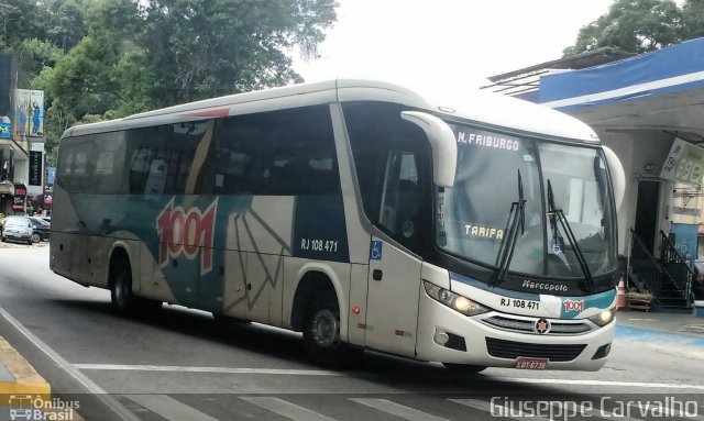 Auto Viação 1001 RJ 108.471 na cidade de Nova Friburgo, Rio de Janeiro, Brasil, por Giuseppe Carvalho. ID da foto: 5592713.