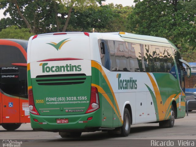 Tocantins Transportes e Turismo 3055 na cidade de Goiânia, Goiás, Brasil, por Ricardo Vieira. ID da foto: 5594623.