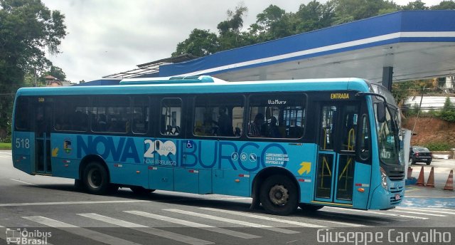 FAOL - Friburgo Auto Ônibus 518 na cidade de Nova Friburgo, Rio de Janeiro, Brasil, por Giuseppe Carvalho. ID da foto: 5592712.