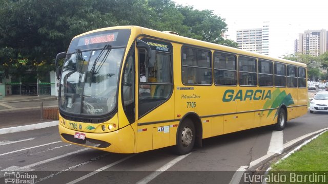 Viação Garcia 7705 na cidade de Maringá, Paraná, Brasil, por Everaldo Bordini. ID da foto: 5596089.