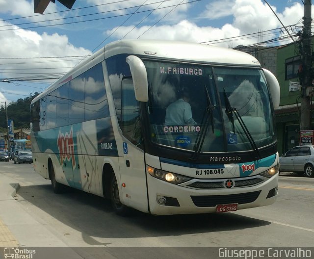 Auto Viação 1001 RJ 108.045 na cidade de Nova Friburgo, Rio de Janeiro, Brasil, por Giuseppe Carvalho. Número da foto: #5596429.