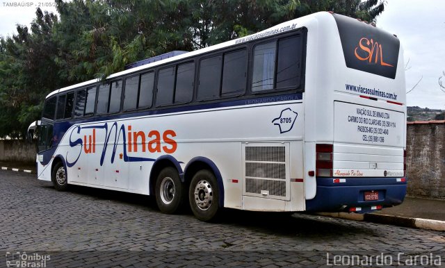 Viação Sul Minas 8705 na cidade de Tambaú, São Paulo, Brasil, por Leonardo Carola. ID da foto: 5596000.