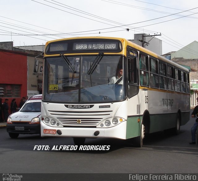 TURF - Transportes Urbanos Rurais Fragata 05 na cidade de Pelotas, Rio Grande do Sul, Brasil, por Felipe Ferreira Ribeiro. ID da foto: 5599129.