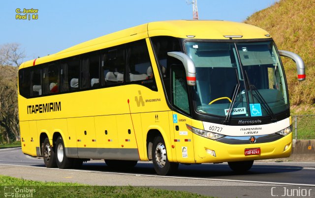 Viação Itapemirim 60727 na cidade de Piraí, Rio de Janeiro, Brasil, por Clovis Junior. ID da foto: 5599396.