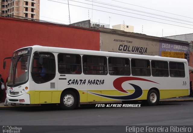 Transportes Santa Maria 33 na cidade de Pelotas, Rio Grande do Sul, Brasil, por Felipe Ferreira Ribeiro. ID da foto: 5599119.