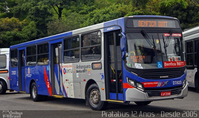 BBTT - Benfica Barueri Transporte e Turismo 27.623 na cidade de São Paulo, São Paulo, Brasil, por Cristiano Soares da Silva. ID da foto: 5597802.