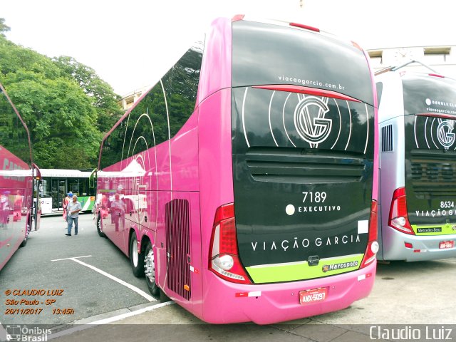 Viação Garcia 7189 na cidade de São Paulo, São Paulo, Brasil, por Claudio Luiz. Número da foto: #5599897.