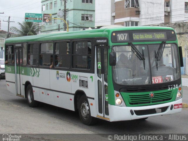 Auto Viação Veleiro 3724 na cidade de Maceió, Alagoas, Brasil, por Rodrigo Fonseca. ID da foto: 5601539.