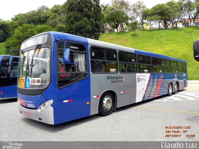 Empresa de Transportes e Turismo Carapicuiba 24 874 na cidade de São Paulo, São Paulo, Brasil, por Claudio Luiz. ID da foto: 5599958.