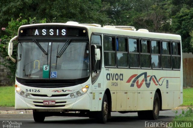 AVOA - Auto Viação Ourinhos Assis 34126 na cidade de Assis, São Paulo, Brasil, por Francisco Ivano. Número da foto: #5600083.