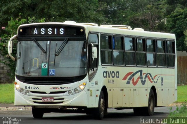 AVOA - Auto Viação Ourinhos Assis 34126 na cidade de Assis, São Paulo, Brasil, por Francisco Ivano. ID da foto: 5600083.