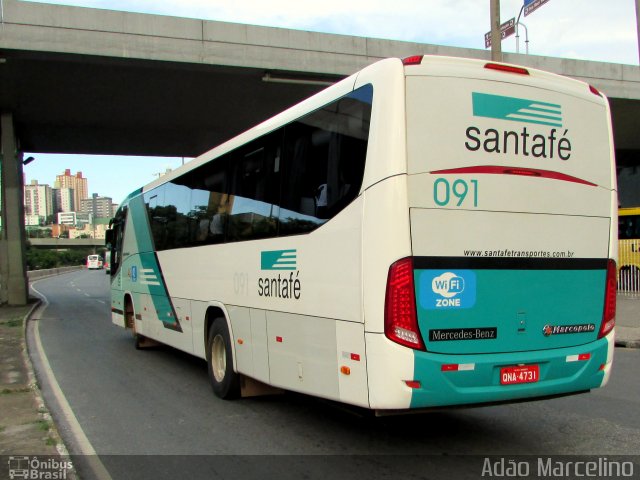 Santa Fé Transportes 091 na cidade de Belo Horizonte, Minas Gerais, Brasil, por Adão Raimundo Marcelino. ID da foto: 5604341.