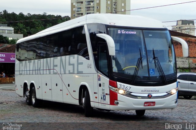 Auto Viação Catarinense 3367 na cidade de Joinville, Santa Catarina, Brasil, por Diego Lip. ID da foto: 5603585.