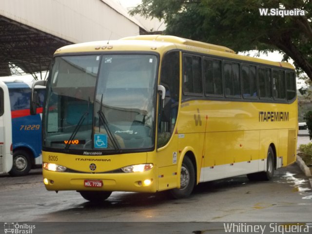 Viação Itapemirim 8205 na cidade de Vitória, Espírito Santo, Brasil, por Whitiney Siqueira. ID da foto: 5604810.