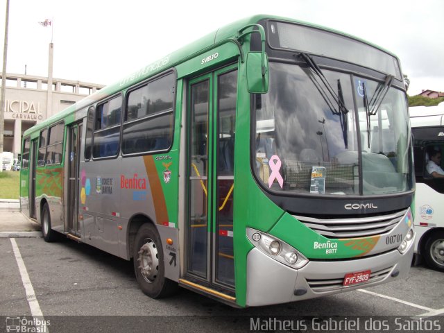 BBTT - Benfica Barueri Transporte e Turismo 00701 na cidade de São Paulo, São Paulo, Brasil, por Matheus Gabriel dos Santos. ID da foto: 5607887.