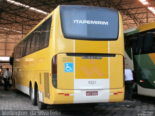 Viação Itapemirim 9521 na cidade de Vitória, Espírito Santo, Brasil, por Wellington  da Silva Felix. ID da foto: 5605077.