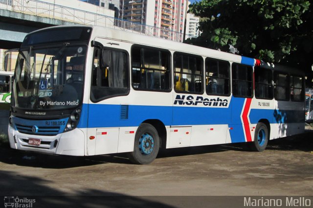 Viação Nossa Senhora da Penha RJ 188.055 na cidade de Rio de Janeiro, Rio de Janeiro, Brasil, por Mariano Mello. ID da foto: 5607889.