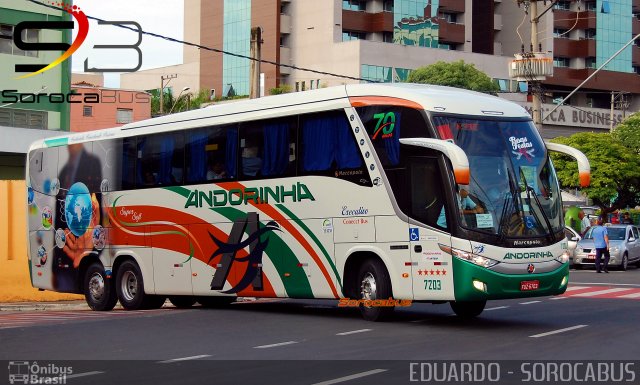 Empresa de Transportes Andorinha 7203 na cidade de Sorocaba, São Paulo, Brasil, por EDUARDO - SOROCABUS. ID da foto: 5605549.