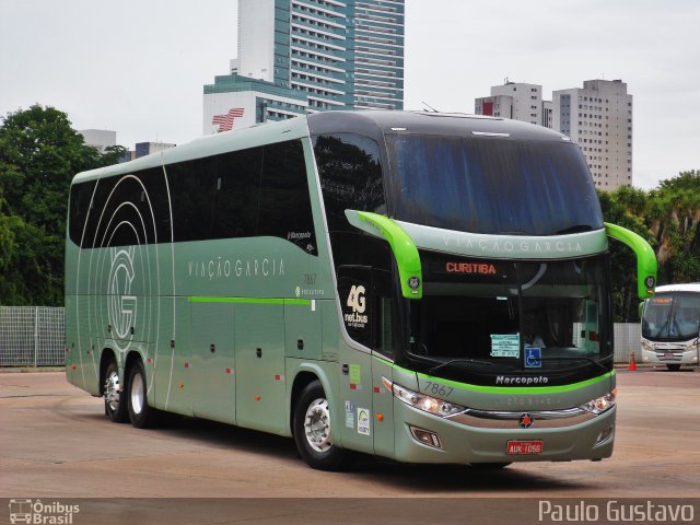 Viação Garcia 7867 na cidade de Curitiba, Paraná, Brasil, por Paulo Gustavo. ID da foto: 5612868.