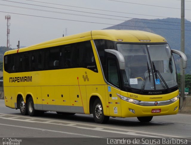 Viação Itapemirim 60709 na cidade de Duque de Caxias, Rio de Janeiro, Brasil, por Leandro de Sousa Barbosa. Número da foto: #5612406.