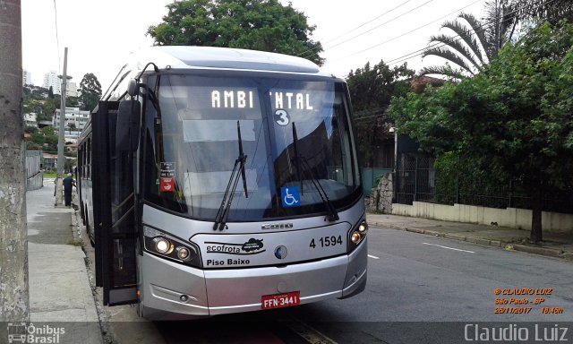 SPTrans - São Paulo Transporte 4 1594 na cidade de São Paulo, São Paulo, Brasil, por Claudio Luiz. ID da foto: 5611996.