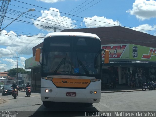 Viação Araguarina 10613 na cidade de Goiânia, Goiás, Brasil, por Luiz Otavio Matheus da Silva. ID da foto: 5612117.