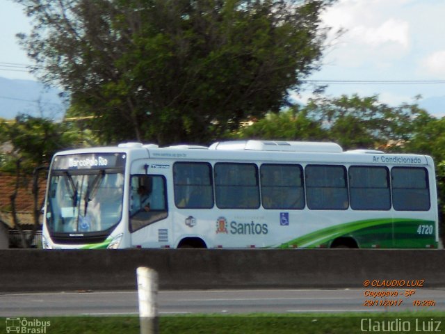 Viação Piracicabana Santos 4720 na cidade de Caçapava, São Paulo, Brasil, por Claudio Luiz. Número da foto: #5612036.