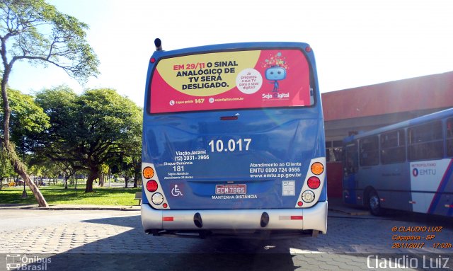 Viação Jacareí 10.017 na cidade de Caçapava, São Paulo, Brasil, por Claudio Luiz. Número da foto: #5614662.