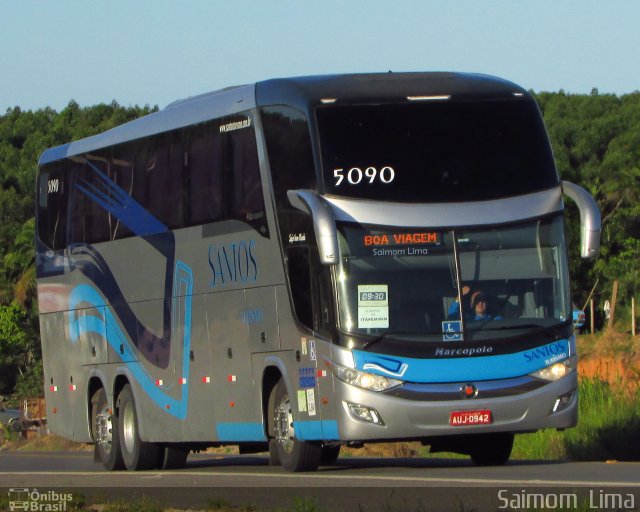 Santos Turismo 5090 na cidade de Nova Viçosa, Bahia, Brasil, por Saimom  Lima. Número da foto: #5616137.