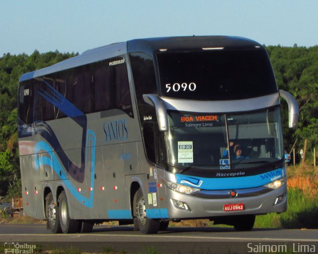 Santos Turismo 5090 na cidade de Nova Viçosa, Bahia, Brasil, por Saimom  Lima. ID da foto: 5616137.