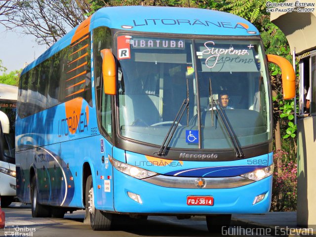 Litorânea Transportes Coletivos 5682 na cidade de São Paulo, São Paulo, Brasil, por Guilherme Estevan. ID da foto: 5543888.