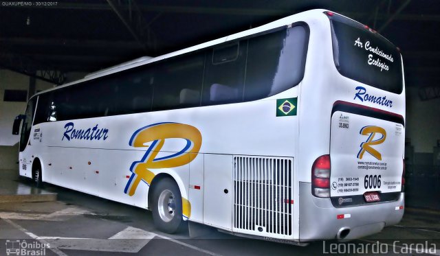 Romatur Transportadora Turística 6006 na cidade de Guaxupé, Minas Gerais, Brasil, por Leonardo Carola. Número da foto: #5617782.