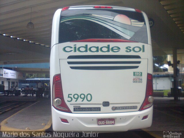 Viação Cidade Sol 5990 na cidade de Salvador, Bahia, Brasil, por Mario dos Santos Nogueira Junior. ID da foto: 5617241.