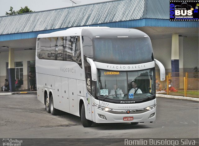 Viação Garcia 7077 na cidade de Rolândia, Paraná, Brasil, por Romílio Busólogo Silva . Número da foto: #5620788.
