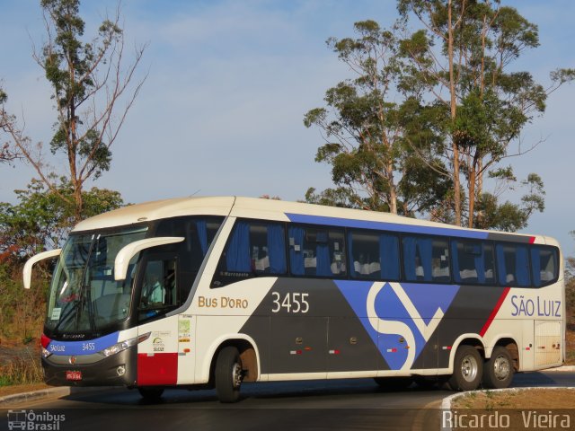 Viação São Luiz 3455 na cidade de Brasília, Distrito Federal, Brasil, por Ricardo Vieira. ID da foto: 5547359.